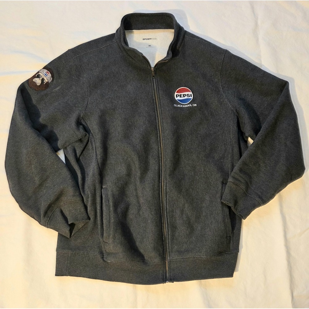Pepsi Jacket Mens 2XL Gray Sport-Tek Clackamas Oregon Employee Full Zip Logo